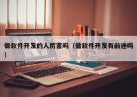 做軟件開發的人厲害嗎（做軟件開發有前途嗎）